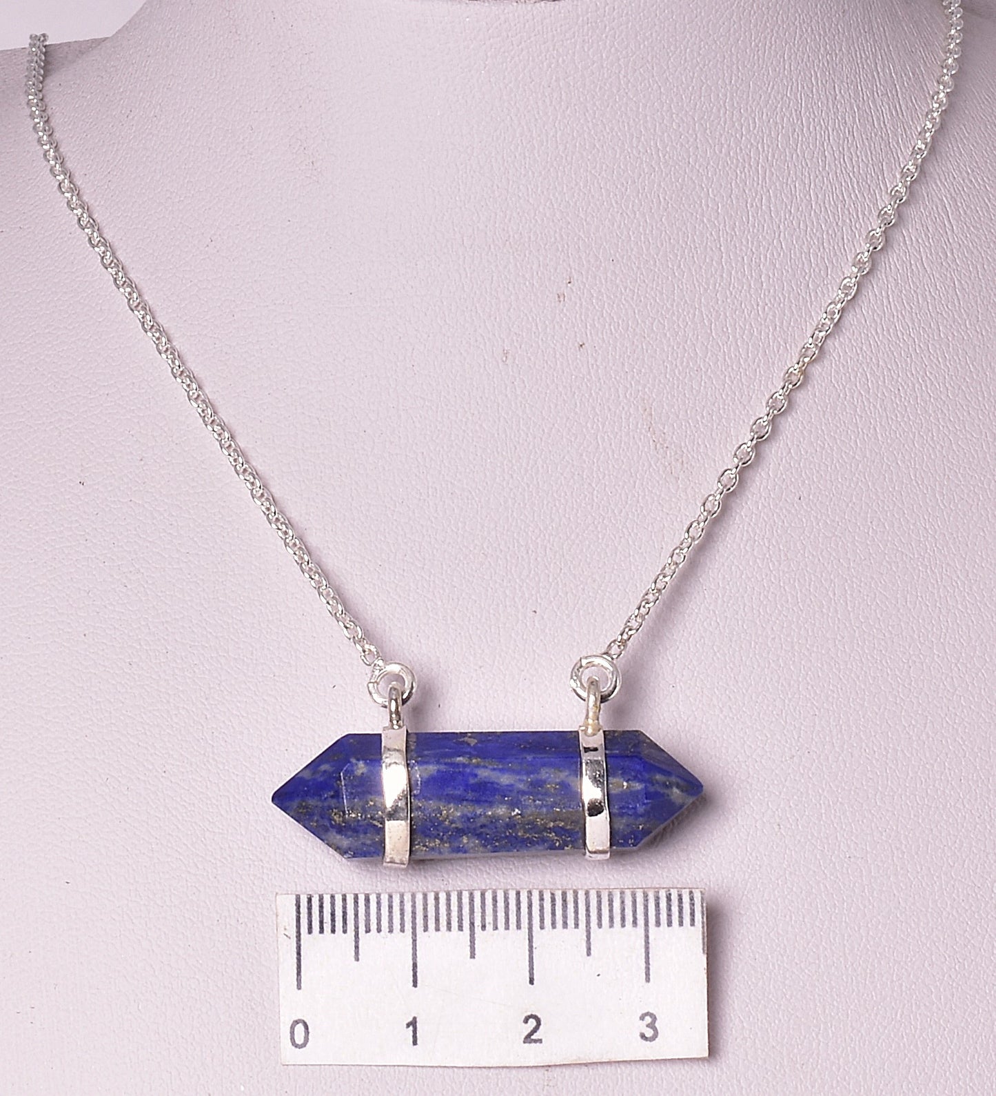 LAPIS LAZULI DOUBLE TERMINATED POINT PENDANT J02