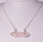 ROSE QUARTZ, DOUBLE TERMINATED POINT PENDANT J06