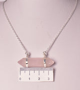ROSE QUARTZ, DOUBLE TERMINATED POINT PENDANT J06