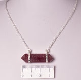 STRAWBERRY QUARTZ DOUBLE TERMINATED POINT PENDANT J36
