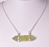 PREHNITE DOUBLE TERMINATED POINT PENDANT J26