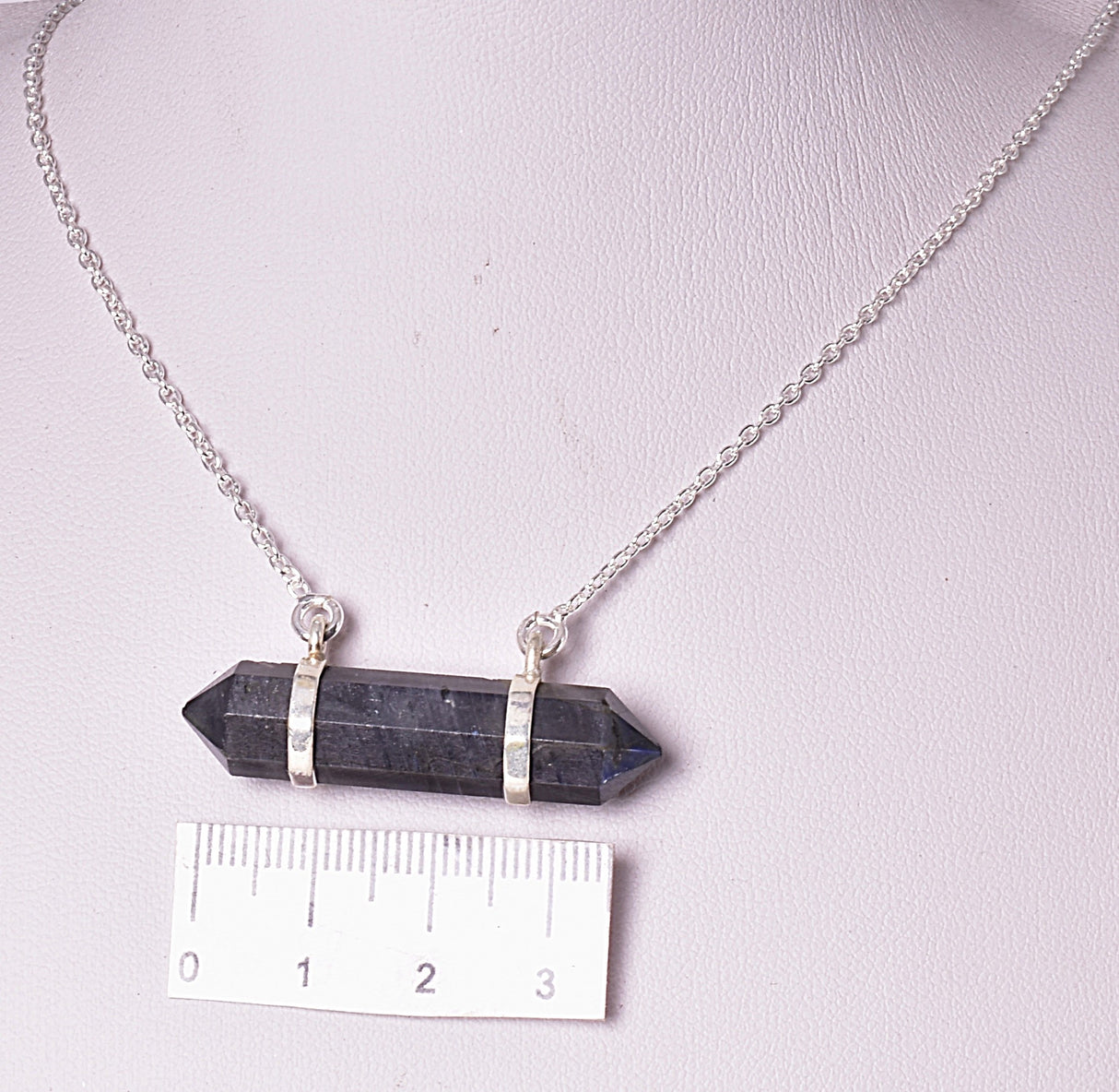 LABRADORITE DOUBLE TERMINATED POINT PENDANT J27