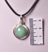 CHRYSOPRASE CIRCLE PENDENT set in STERLING SILVER J165