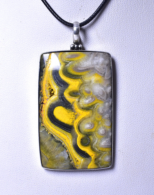 BUMBLEBEE JASPER PENDANT set in STERLING SILVER J166