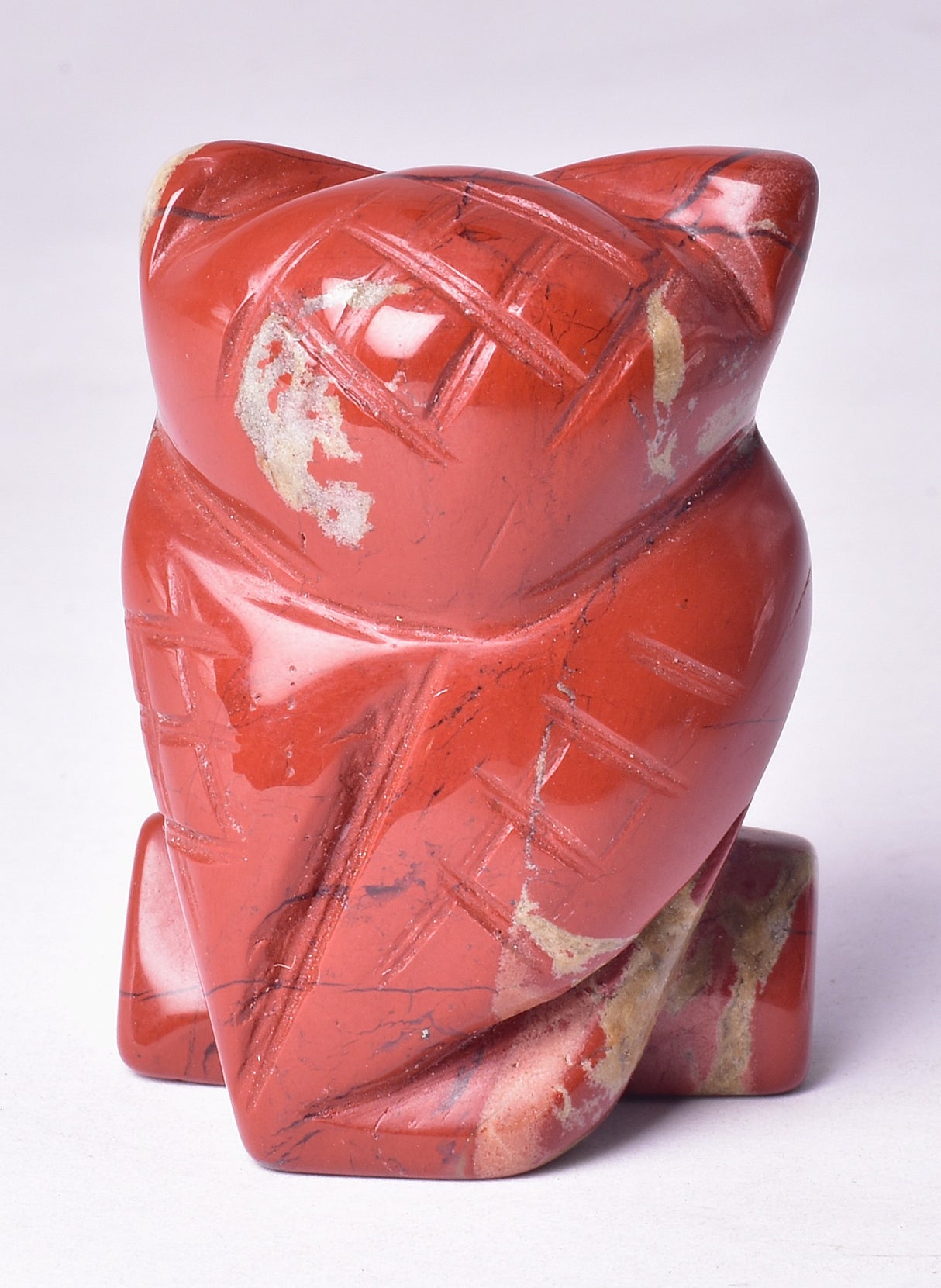 RED JASPER CRYSTAL CARVED OWL P592