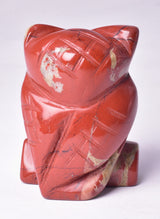 RED JASPER CRYSTAL CARVED OWL P592