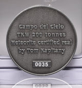 CAMPO DEL CIELO METEORITE SET in COLLECTORS COIN NUMBER 0035 MT225