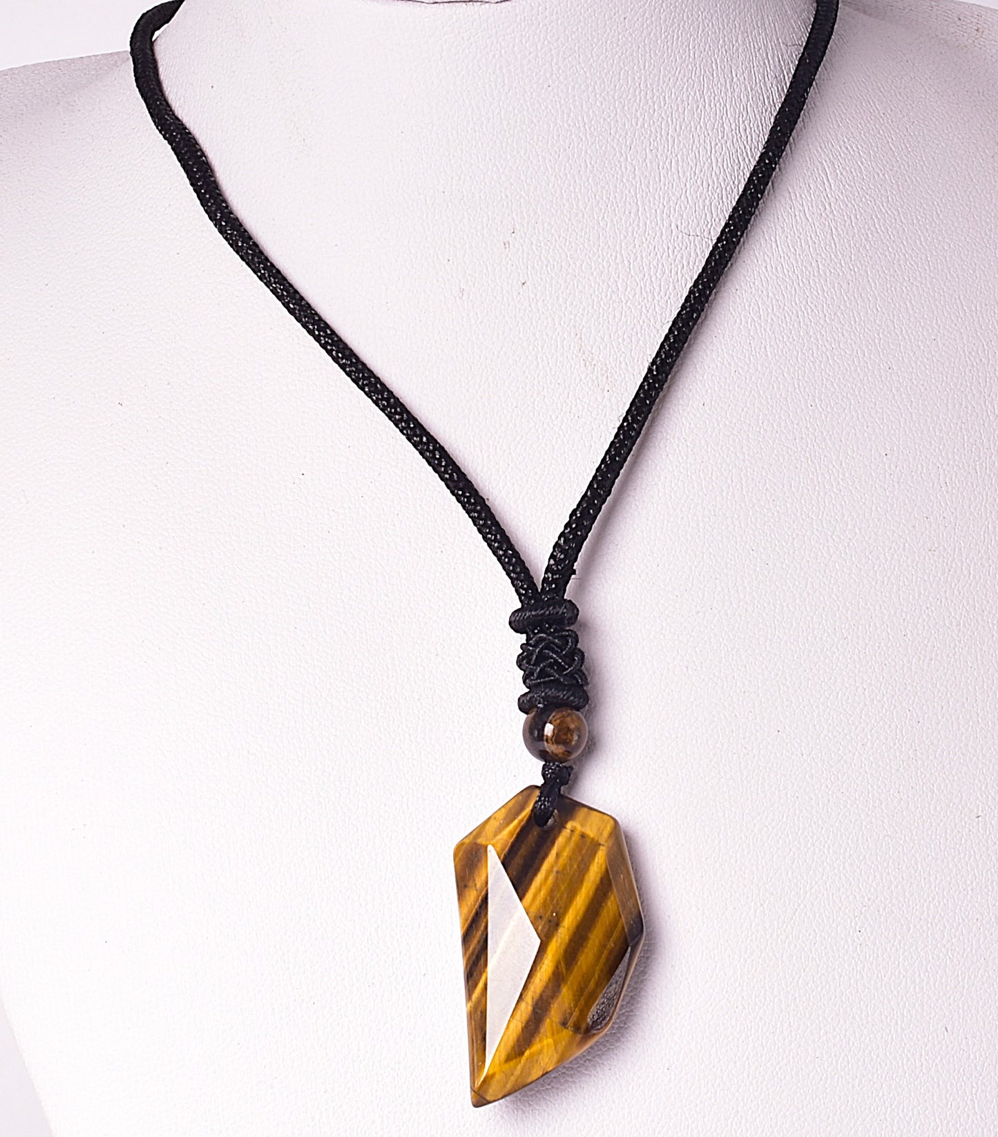 TIGER EYE PENDANT ON BLACK CORD J24