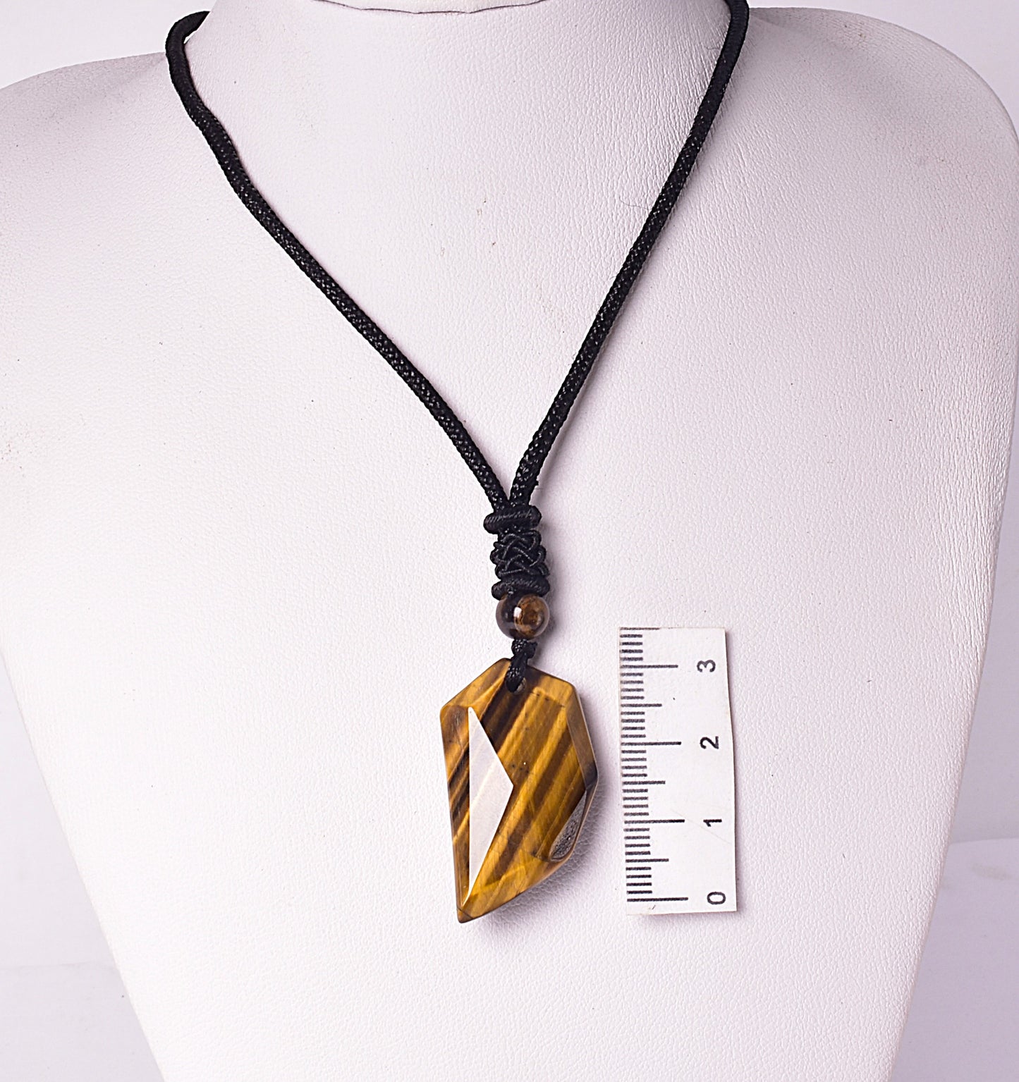 TIGER EYE PENDANT ON BLACK CORD J24