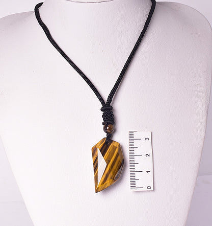 TIGER EYE PENDANT ON BLACK CORD J24