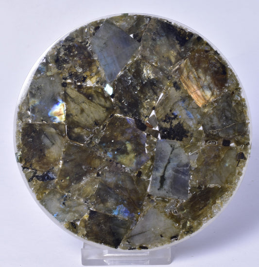 LABRADORITE COASTER IN RESIN P597