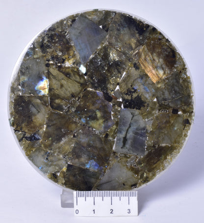 LABRADORITE COASTER IN RESIN P597
