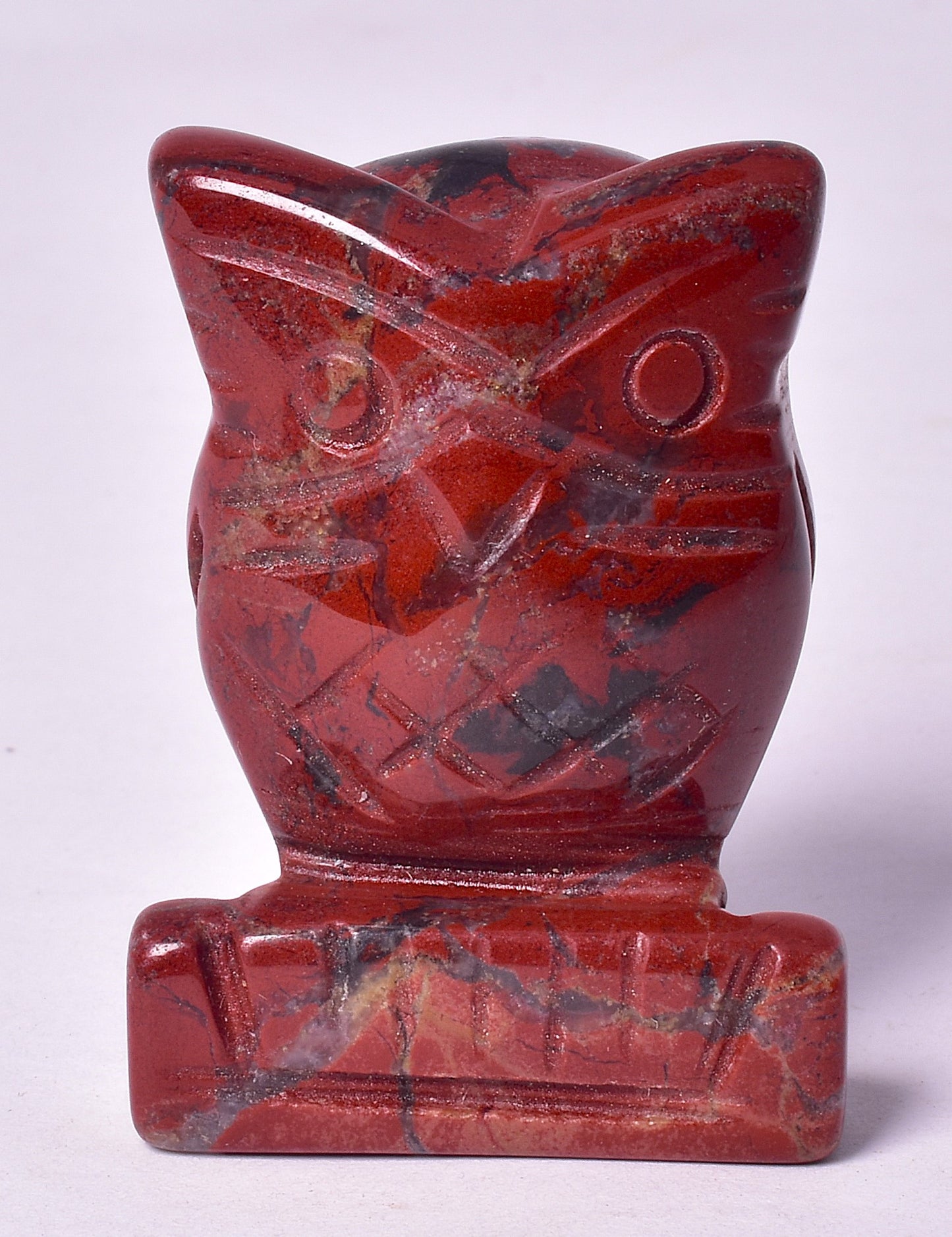 RED JASPER CRYSTAL CARVED OWL P600