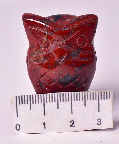 RED JASPER CRYSTAL CARVED OWL P600