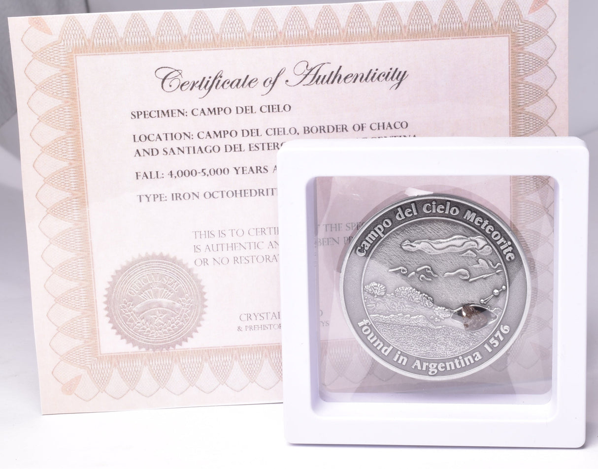 CAMPO DEL CIELO METEORITE SET in COLLECTORS COIN NUMBER 0034 MT229