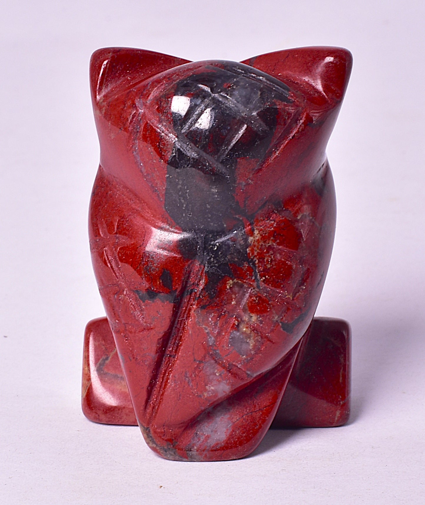 RED JASPER CRYSTAL CARVED OWL P600