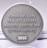 CAMPO DEL CIELO METEORITE SET in COLLECTORS COIN NUMBER 0034 MT229