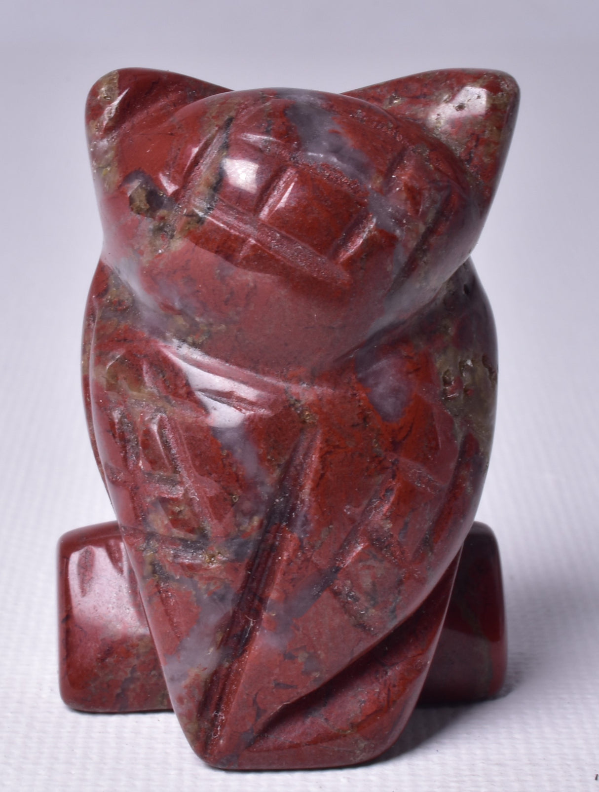 RED JASPER CRYSTAL CARVED OWL P607