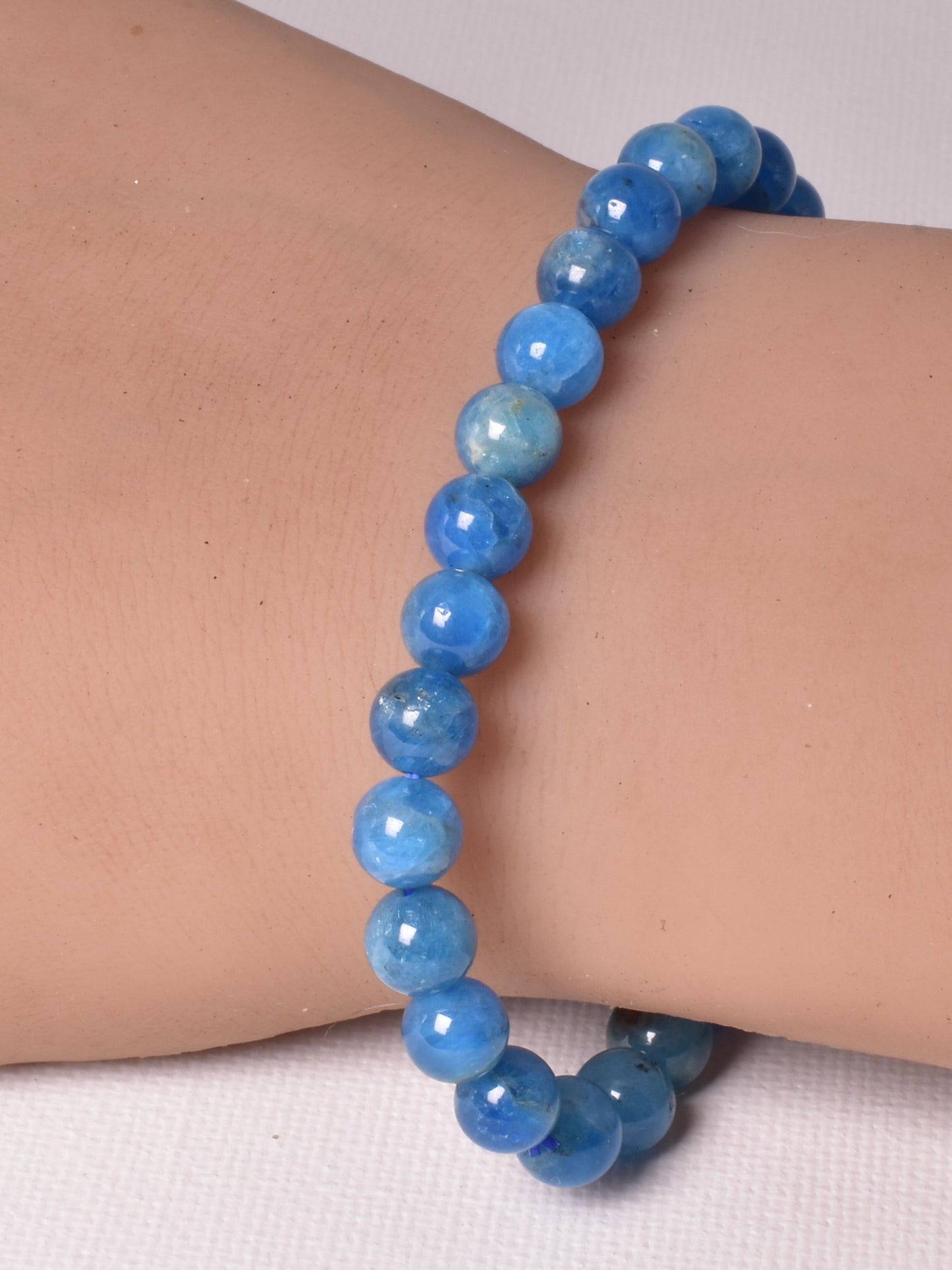 BLUE APATITE BEADED BRACELET J232