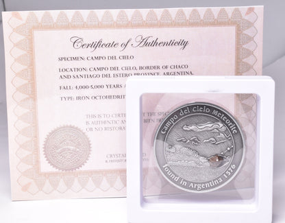 CAMPO DEL CIELO METEORITE SET in COLLECTORS COIN NUMBER 0049 MT231