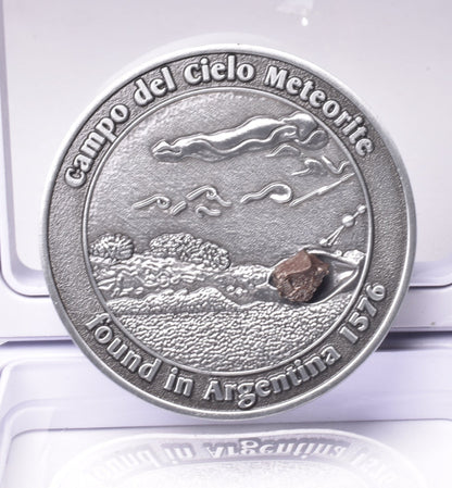 CAMPO DEL CIELO METEORITE SET in COLLECTORS COIN NUMBER 0049 MT231