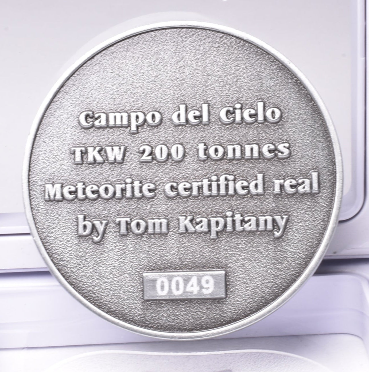 CAMPO DEL CIELO METEORITE SET in COLLECTORS COIN NUMBER 0049 MT231