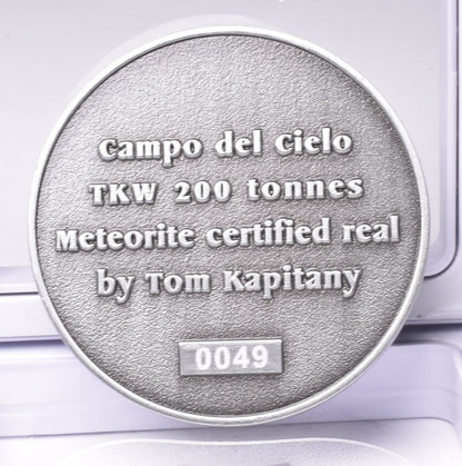 CAMPO DEL CIELO METEORITE SET in COLLECTORS COIN NUMBER 0049 MT231
