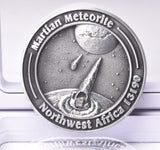 MARTIAN METEORITE in COLLECTORS COIN, NORTH WEST AFRICA 13190 MT232