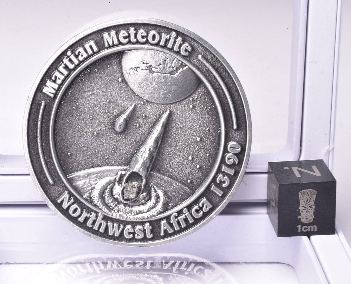 MARTIAN METEORITE in COLLECTORS COIN, NORTH WEST AFRICA 13190 MT232