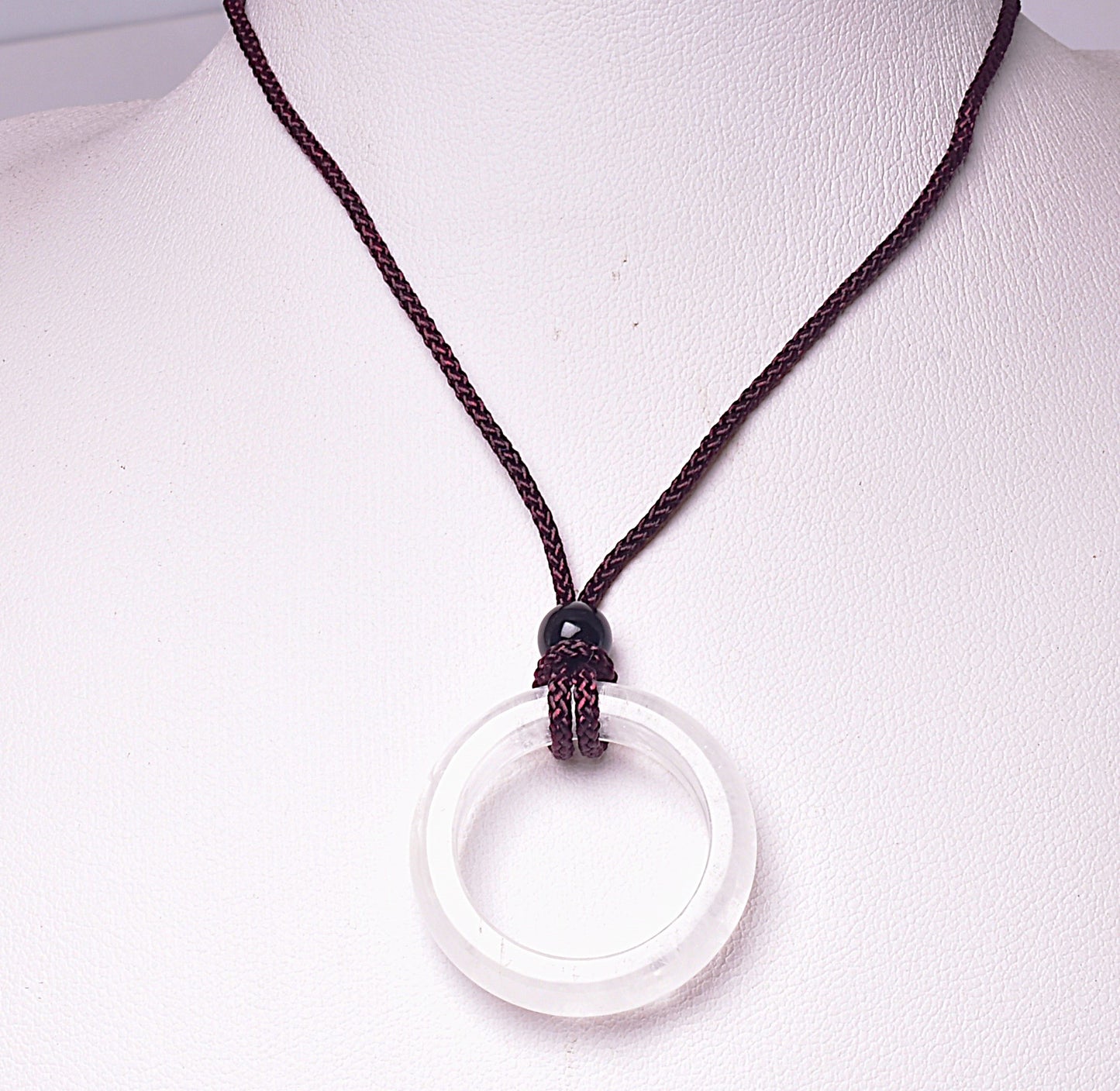 QUARTZ RING PENDANT ON CORD J236