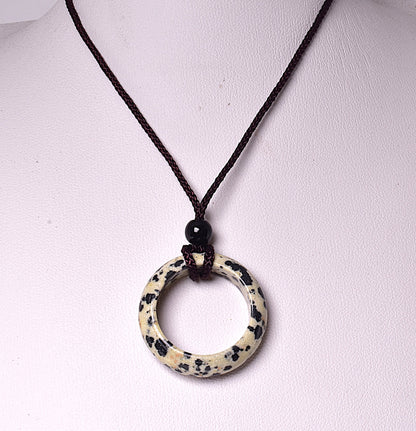 DALMATIAN RING PENDANT ON CORD J241