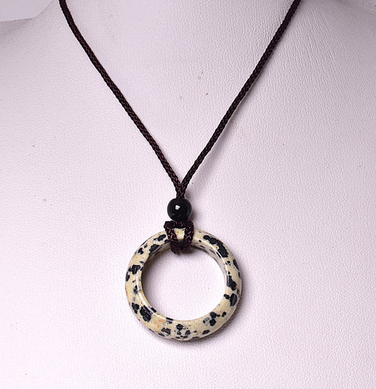DALMATIAN RING PENDANT ON CORD J241