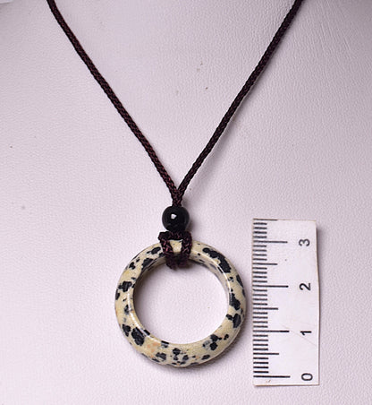 DALMATIAN RING PENDANT ON CORD J241