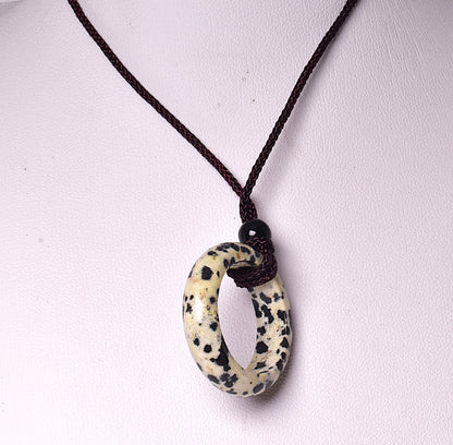 DALMATIAN RING PENDANT ON CORD J241
