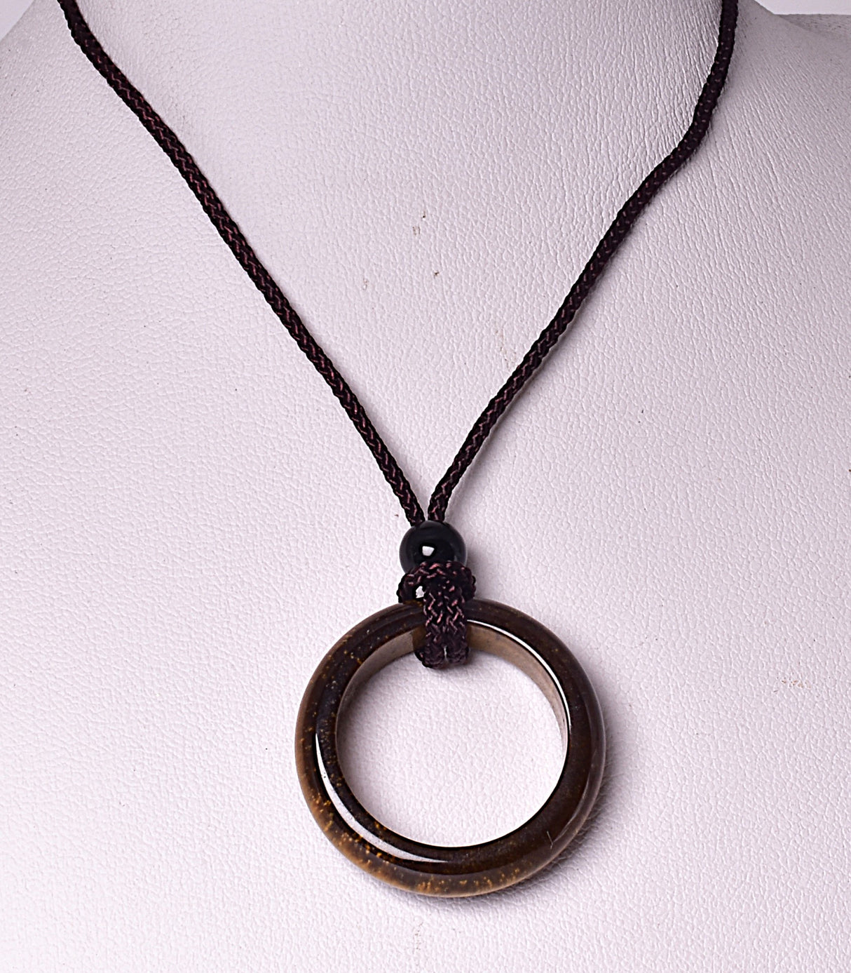 TIGER EYE RING PENDANT ON CORD J247