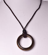 TIGER EYE RING PENDANT ON CORD J247