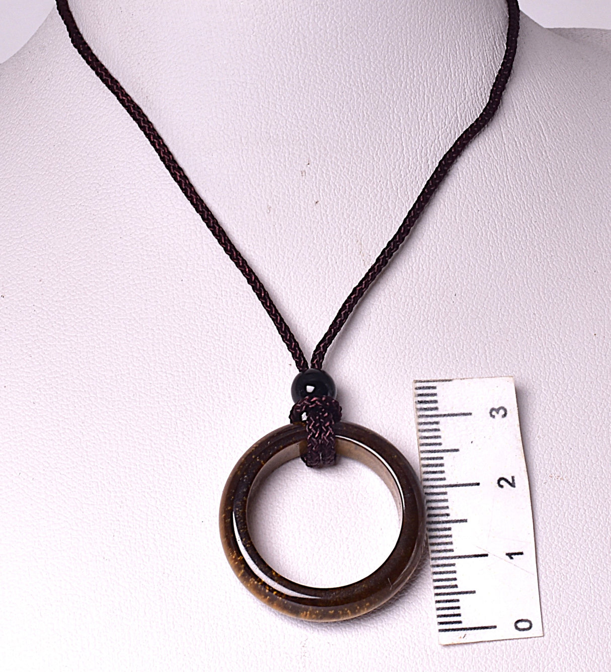 TIGER EYE RING PENDANT ON CORD J247