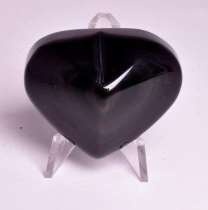 RAINBOW OBSIDIAN PUFFY HEART CARVING P187