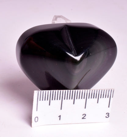 RAINBOW OBSIDIAN PUFFY HEART CARVING P187