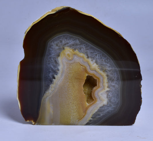AGATE HALF with BASE CUT, POLISHED FROM BRAZIL P584