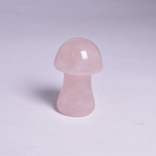 ROSE QUARTZ MUSHROOM CRYSTAL CARVING P