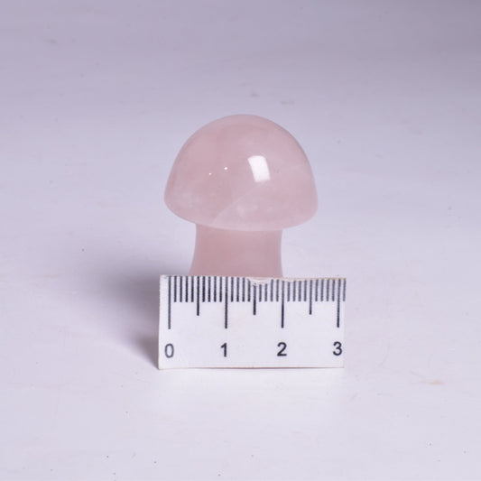 ROSE QUARTZ MUSHROOM CRYSTAL CARVING P