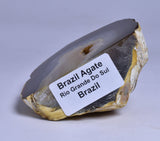AGATE HALF with BASE CUT, POLISHED FROM BRAZIL P587