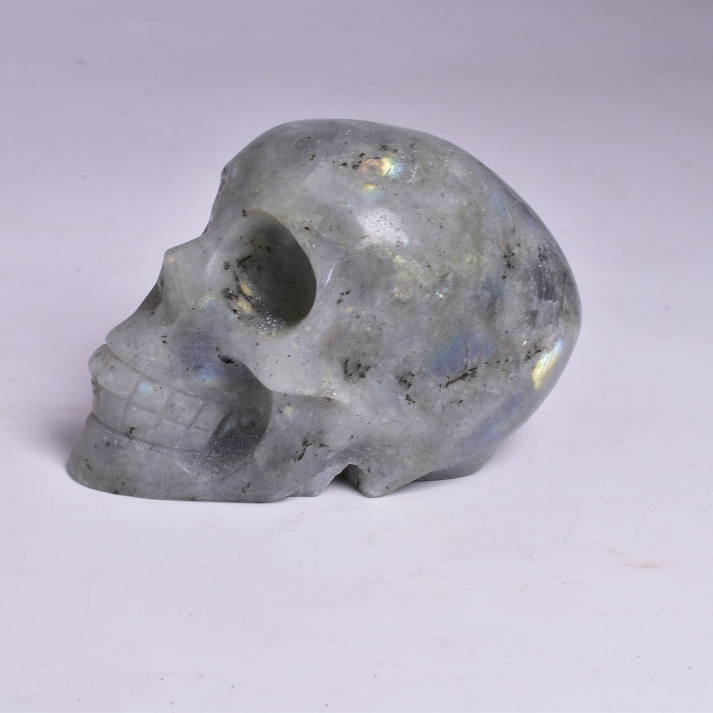 MOONSTONE CRYSTAL CARVED SKULL P09