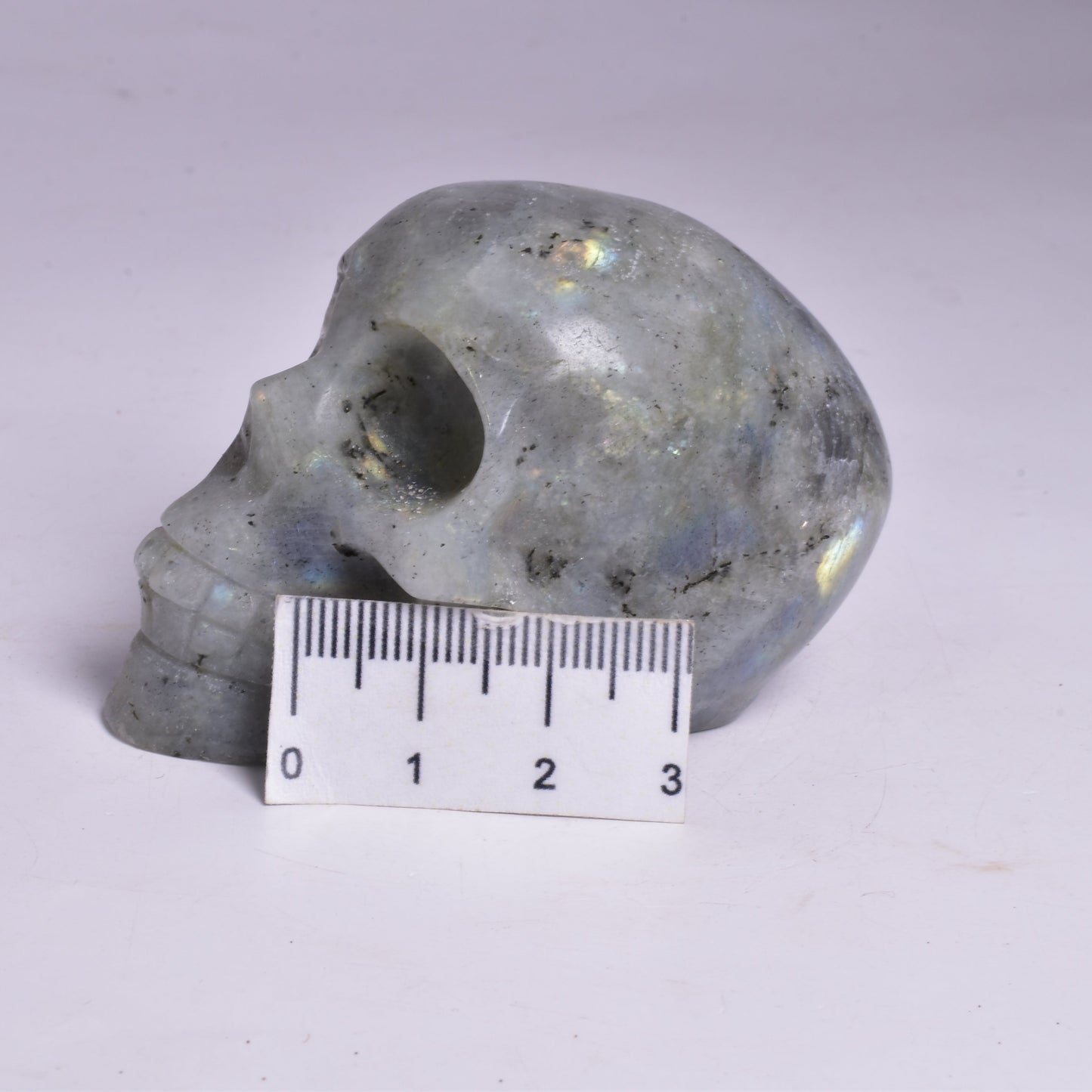 MOONSTONE CRYSTAL CARVED SKULL P09