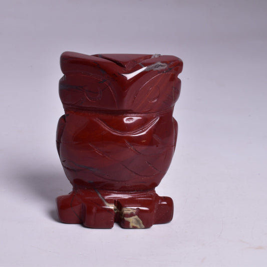 RED JASPER CRYSTAL CARVED OWL P15