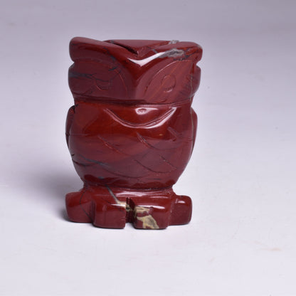 RED JASPER CRYSTAL CARVED OWL P15