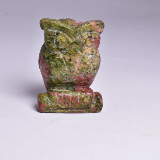 UNAKITE CRYSTAL CARVED OWL P21