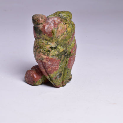 UNAKITE CRYSTAL CARVED OWL P21