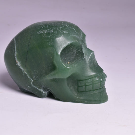 GREEN AVENTURINE CRYSTAL CARVED SKULL P12